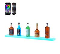 VEVOR Mensola per Mostrare Vino da Bar Pannello Illuminato LED Telecomando RF Controllo APP, Ripiano per Illuminazione per Bevande in Acrilico, Portabottiglie da Parete/Tavolo 1016x114x32mm