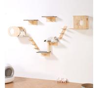 VEVOR Mensole da Parete per Gatti Fino a 18,14 kg Set di Mobili per Gatti Set 7