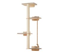 VEVOR Albero per Gatti Alto a 4 Livelli, Set di Mobili da Parete per Gatti 35 x 27 cm 4 Assi per Saltare, Trespolo per Gatti in Legno di Pino 12 mm Fino a 18,14 kg per Dormire, Giocare, Arrampicarsi