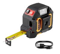 VEVOR Metro a Nastro Laser, 1 PZ, Strumento di Misurazione Laser Ricaricabile da 41 m e Metro a Nastro da 4,8 m con Magnetico, 4 Modalità, Lunghezza, Area, Volume, Continuo, Unità ft/in/m/ft+in