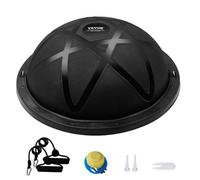 VEVOR Mezzo Allenatore Palla Capacità Portante 300 kg, per Esercizi, Equilibrio, Stabilità Palla Yoga Fitness con Fasce di Resistenza Pompa a Pedale, Allenamento Corpo di Palestra Casa, 58 cm Nero