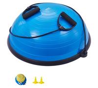 VEVOR Mezzo Allenatore Palla per Esercizi, Equilibrio, Stabilità Palla Yoga Fitness con Fasce di Resistenza e Pompa a Pedale, Allenamento Corpo di Palestra Casa, Capacità Portante 300 kg, Blu 58 cm