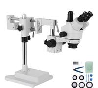 VEVOR Microscopio Stereo Simul-Focale 3.5X-90X Microscopio Stereo Trinoculare 360 ° Orientabile con Doppio Braccio