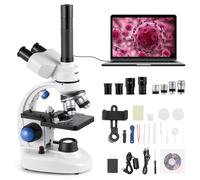 VEVOR Microscopio Trinoculare con Ingrandimento 40-5000X da Laboratorio Scuola