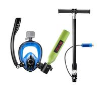 VEVOR Mini Bombola Subacquea per Immersioni, Set di Bombola Portatile 0,5 L con Maschera Subacquea Integrale, Pompa Manuale ad Alta Pressione, Mini Scuba Tank Autonomia Fino a 10 Minuti, Multiuso