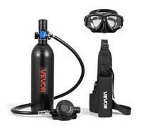 VEVOR Mini Bombola Subacquea per Immersioni, Set di Bombola Subacquea Portatile Riutilizzabile 1 L Bombole ad Aria Compressa con Autonomia Fino a 20 Minuti, con Borsa a Spalla e Maschera Sub Singola
