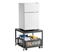 VEVOR Mini Contenitore Portafrigo con Capacità di Carico di 90 kg, Tavolino da Frigo con Carrello Mobile e Ruote Girevoli Piroettanti, Portafrigo per Bevande per Caffè Bar Appartamento, Nero