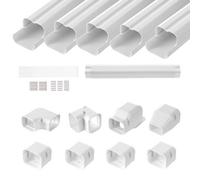 VEVOR Mini Copertura Split Line, 75 mm di Larghezza 3110 mm di Lunghezza, Copertura Decorativa per Condotti in PVC per Condizionatori d'Aria, Bianco