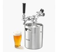 VEVOR Mini Fusto Pressurizzato per Birra Regolatore CO2 1,94 L alla Spina, Sistema di Spillatura per Birra in Acciaio Inox 304 Rubinetto a Chiusura Automatica per Carbonazione Freschezza, Casa