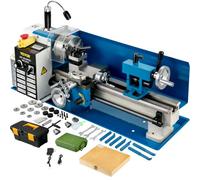 VEVOR Mini Tornio da Banco in Metallo, Potenza 550 W 220V Corrente Continua Monofase Velocità 50-2500 RPM Tornio per Legno Professionale a Velocità Variabile per Tornitura, Foratura e Filettatura