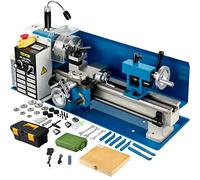 VEVOR Mini Tornio da Banco per Metallo Motore 800W in Ghisa HT200 Velocità tra 150-2500 giri/min Variazione Costante, Mini Tornio per Metalli 80 x 34 x 36 cm Cono Mandrino MT5 Diametro Mandrino 100mm