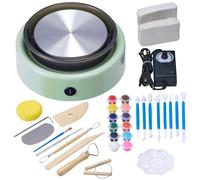 VEVOR Mini Tornio per Ceramica Argilla Elettrico da 158 mm 0-140 giri/min Verde