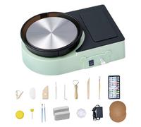 VEVOR Mini Tornio per Ceramica Diametro 158 mm, Piatto Girevole Velocità di Rotazione Regolabile, Tornio Elettrico per Argilla Strumenti per Modellare l'Argilla, Adatto per Corsi di Ceramica, Verde