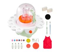 VEVOR Mini Tornio per Ceramica Piatto Girevole da 50/80 mm velocità Regolabile, Tornio per Argilla per Principianti, Set Completo per Ceramica Strumenti per Scultura dell'Argilla, Fai-da-Te, Verde