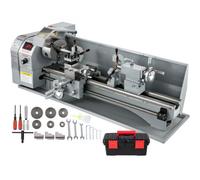 VEVOR Mini Tornio per Metallo, 1100 W 220 V Diametro Mandrino 125 mm Letto Oscillante 220 mm Tornio in Metallo Monofase per Varie Attività di Lavorazione Come Tornitura, Foratura, Filettatura e Taglio