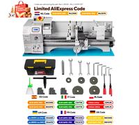 VEVOR Mini Tornio per Metallo 550W-1100W Velocità Variabile Grande Gamma di Oscillazione per Fare Filettature Contatore Viso Tornitura Foratura