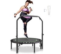 VEVOR Mini Trampolino Pieghevole Fitness Rimbalzo 1027 mm Trampolino da Allenamento Resiliente, Capacità 150 kg Trampolino Sportivo Rimbalzante, Maniglia in Schiuma Regolabile in Altezza a 4 Livelli