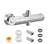 VEVOR Miscelatore Doccia Termostatico Rubinetto Doccia Valvola con Blocco di Sicurezza a 38°C Controllo della Temperatura con Acqua Calda e Fredda con Temperatura Costante per Bagno Camper Roulotte