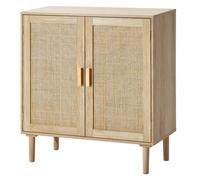 VEVOR Mobile in Rattan, Cassettiera in Rattan, Mobile Portaoggetti con 2 Ante Magnetiche e Ripiani e Maniglie Regolabili, Mobile Buffet Credenza per Corridoio, Ingresso, Soggiorno, 800 x 375 x 880 mm