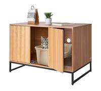 VEVOR Mobile per Lettiera per Gatti, Mobiletto per Lettiera Nascosta da 80 cm con Tiragraffi e Contenitore, Tavolino Impermeabile per Toilette per Gatti, per Camera da Letto e Soggiorno