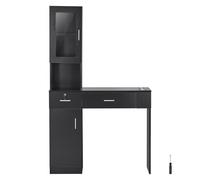 VEVOR Mobile per parrucchiere da parete cassettiera per salone SPA nero