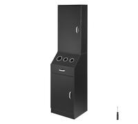 VEVOR Mobile Portaoggetti per Salone con 3 Supporti Asciugacapelli Nero Opaco