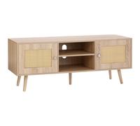 VEVOR Mobile TV in Rattan, Mobile TV Boho per TV, Moderno di metà secolo, Console TV in Rattan con Ripiani Regolabili per Soggiorno, Sala Multimediale, Studio, 1200 x 400 x 490 mm, 2 Ante 2 Cassetti
