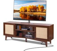 VEVOR Mobile TV in Rattan per TV 1905 mm Supporto TV Boho Presa Integrata Noce