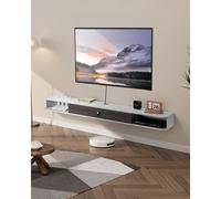 VEVOR Mobile TV Sospeso a Parete con Foro per Cavi, Mensola TV Galleggiante con Spazio di Archiviazione, per Lettore DVD, Console di Gioco, Capacità 52 kg, Bianco, 1800 x 236 x 160 mm