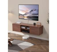 VEVOR Mobile TV Sospeso a Parete con Ripiano Regolabile e Ante Scorrevoli, Ripiano TV con Spazio di Archiviazione per Lettore DVD Console di Gioco, Capacità 52 kg Bianco 1520 x 390 x 368 mm