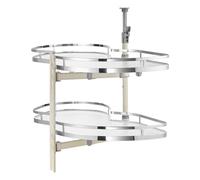 VEVOR Mobiletto Angolare Cieco Sinistro Oscillante, Organizer Estraibile Capacità 32 kg, Vassoio Oscillante Regolabile in Altezza a 2 Livelli, Organizer con Chiusura Ammortizzata, Apertura a Sinistra