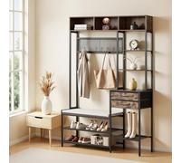 VEVOR Mobiletto Appendiabiti da Ingresso Appendiabiti con Scarpiera 2 Cassetti per Soggiorno Camera da Letto, Mobiletto Attaccapanni Autoportante 1200 x 400 x 1800 mm con Ganci Porta Sciarpa Scarpe