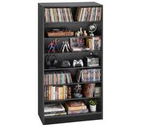 VEVOR Mobiletto Armadietto 7 Scomparti Porta DVD CD Libri Giochi Multimediale 70 x 30 x 140 cm, Armadio Autoportante Salvaspazio per CD DVD Dischi di Giochi per Ufficio Studio Soggiorno Casa, Nero