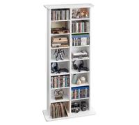 VEVOR Mobiletto Armadietto Porta CD DVD da Pavimento, Mobile Contenitore 559x222x1295 mm Multimediale per CD DVD Libri Giochi Collezioni Ripiani Rimovibili per Uffici Camera da Letto Soggiorno, Bianco