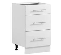 VEVOR Mobiletto Base Pronto per Montaggio con 3 Cassetti da Casa Bianco Mobiletto non Assemblato, Dimensioni Generali 500x475x815 mm, Chiusura Ammortizzata, per Cucina, Ufficio, Soggiorno, Bagno