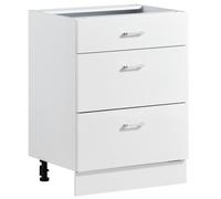 VEVOR Mobiletto Base Pronto per Montaggio Larghezza 60 cm da Casa Bianco Mobiletto non Assemblato, 600 x 475 x 815 mm, Guide Scorrevoli, Ripiano Portaoggetti, per Cucina, Ufficio, Soggiorno, Bagno