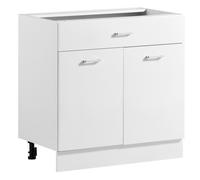 VEVOR Mobiletto Base Pronto per Montaggio Larghezza 80cm 1 Cassetto 2 Ante Mobiletto non Assemblato, 800 x 475 x 815mm, Chiusura Ammortizzata, Ripiano Regolabile, per Cucina, Ufficio, Soggiorno, Bagno