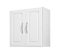 VEVOR Mobiletto da Parete per Lavanderia, Mobiletto Pensile a Parete a 2 Ripiani con 3 Ante, per Armadietto con Ripiano Regolabile, per Cucina, Garage, Lavanderia, Bianco 30 x 60 x 60 cm
