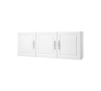 VEVOR Mobiletto da Parete per Lavanderia, Mobiletto Pensile a Parete a 2 Ripiani con 3 Ante, per Armadietto con Ripiano Regolabile, per Cucina, Garage, 31,6 x 137,2 x 51,6 cm Bianco