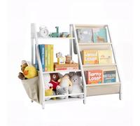 VEVOR Mobiletto di Stoccaggio Portaoggetti di Giocattoli 3 Ripiani, Armadietto Porta Giocattoli Libreria Porta Libri 7 Scomparti, Scaffale per Giocattoli per Camera da Letto, Bianco