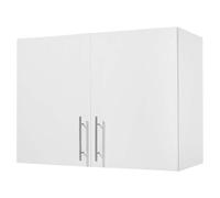 VEVOR Mobiletto Pensile per Lavanderia da 40,6 x 81,3 x 61 cm, Mobiletto Pensile a 2 Ripiani con Ripiano Regolabile, Armadietto Bagno Sospeso con 2 Ante, per Cucina, Bagno, Lavanderia, Bianco