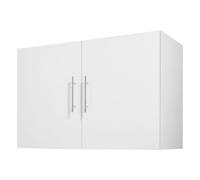 VEVOR Mobiletto Pensile per Lavanderia da 40,6 x 91,4 x 61 cm, Mobiletto Pensile a 2 Ripiani con Ripiano Regolabile, Armadietto Bagno Sospeso con 2 Ante, per Cucina, Bagno, Lavanderia, Bianco