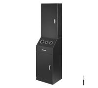 VEVOR Mobile Portaoggetti per Salone con 3 Supporti Asciugacapelli Nero Opaco