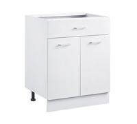VEVOR Mobiletto Pronto da Montare con Cassetto, Mobiletto Base con Cassetto non Assemblato da 600 x 477 x 816 mm con Ante a Chiusura Ammortizzata e Ripiano Regolabile, per Ufficio Domestico