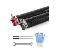 VEVOR Molle di Torsione per Porte da Garage, Coppia di Φ5,26 x Φ50,8 x 618 mm, 16000 Cicli, Rivestimento Elettroforetico Nero per SostituI, con Barre di Avvolgimento, Guanti e Chiave di Montaggio