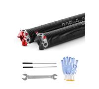 VEVOR Molle di Torsione per Porte da Garage, Coppia di Φ5,72 x Φ50,8 x 610 mm, 16000 Cicli, Rivestimento Elettroforetico Nero per SostituI, con Barre di Avvolgimento, Guanti e Chiave di Montaggio