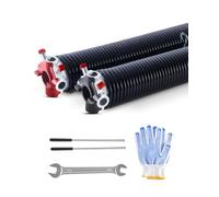 VEVOR Molle di Torsione per Porte da Garage, Coppia di Φ5,72 x Φ50,8 x 685 mm, 16000 Cicli, Rivestimento Elettroforetico Nero per SostituI, con Barre di Avvolgimento, Guanti e Chiave di Montaggio