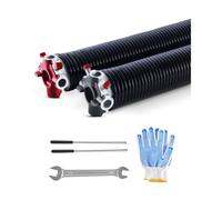 VEVOR Molle di Torsione per Porte da Garage, Coppia di Φ5,94 x Φ50,8 x 711 mm, 16000 Cicli, Rivestimento Elettroforetico Nero per SostituI, con Barre di Avvolgimento, Guanti e Chiave di Montaggio