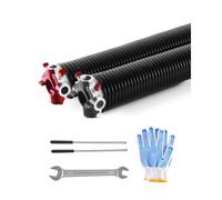 VEVOR Molle di Torsione per Porte da Garage, Coppia di Φ5,94 x Φ50,8 x 787 mm, 16000 Cicli, Rivestimento Elettroforetico Nero per SostituI, con Barre di Avvolgimento, Guanti e Chiave di Montaggio