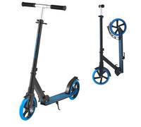 VEVOR Monopattino con 2 Ruote per Bambini da 8 Anni, Monopattino Pieghevole per Mobilità Urbana Carico max. 100kg Altezza Regolabile a 3 Livelli, Pedana Antiscivolo e Freno a Pedale, Blu